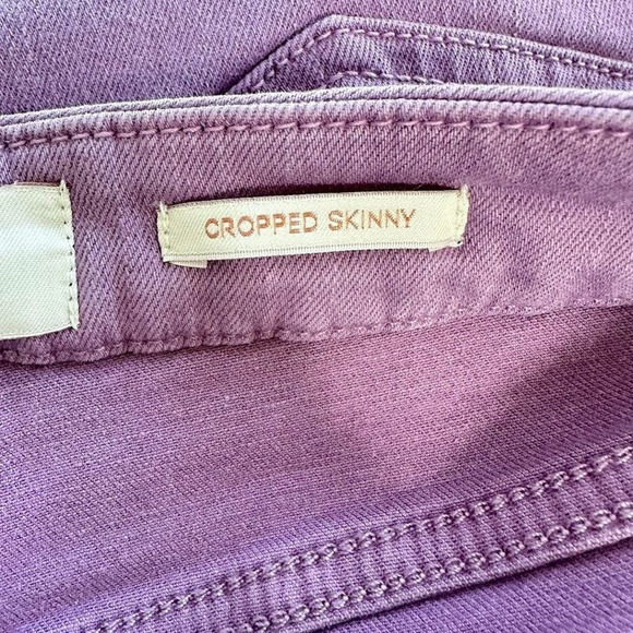 Jen 7 By 7 For All Mankind Women's Purple Jeans Raw Hem Cropped Skinny Size 2 - Picture 7 of 8